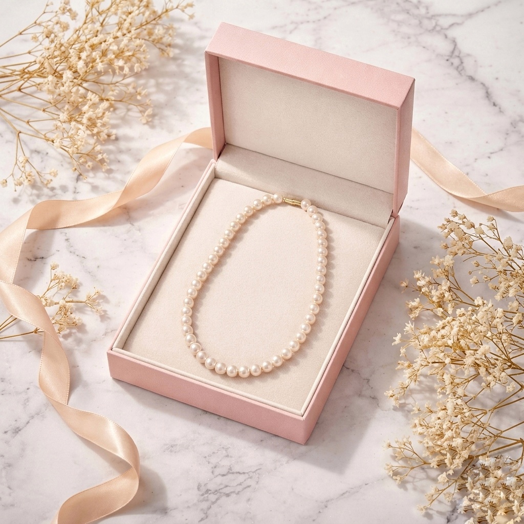 Elegant Classic White Pearl Necklace